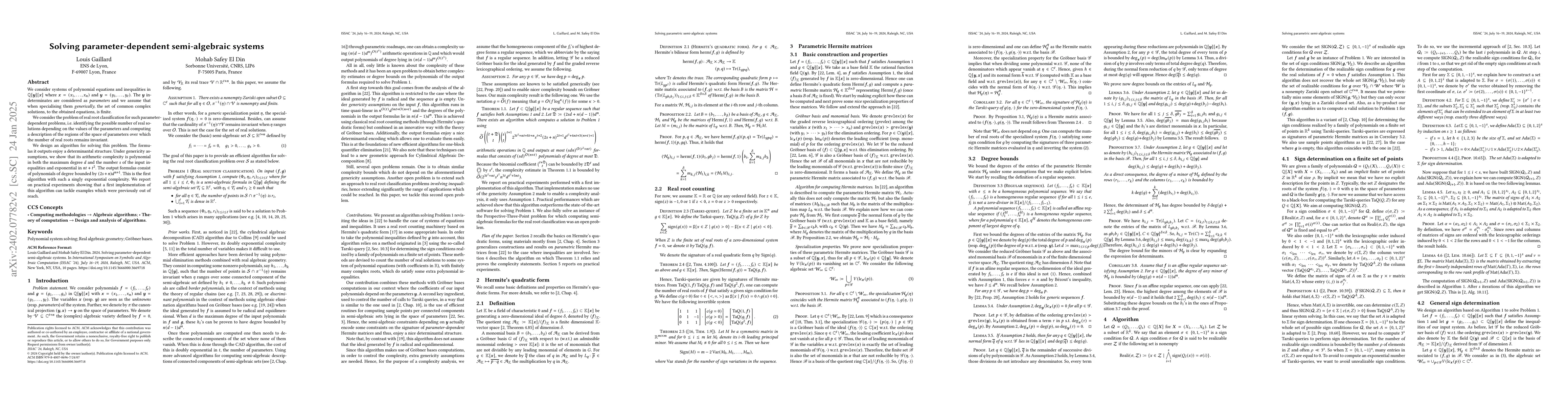 Thumbnail for Solving parameter-dependent semi-algebraic systems