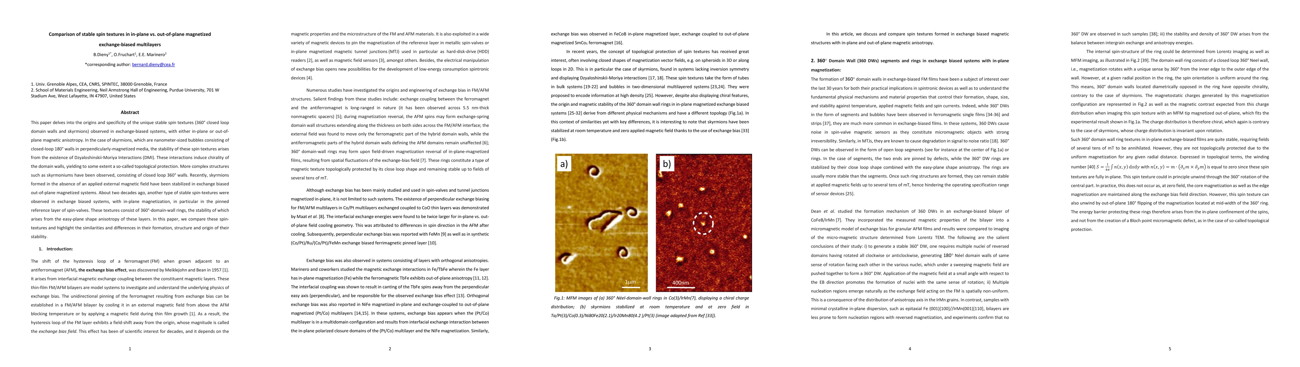 Thumbnail for Comparison of stable spin textures in in-plane vs. out-of-plane
  magnetized exchange-biased multilayers