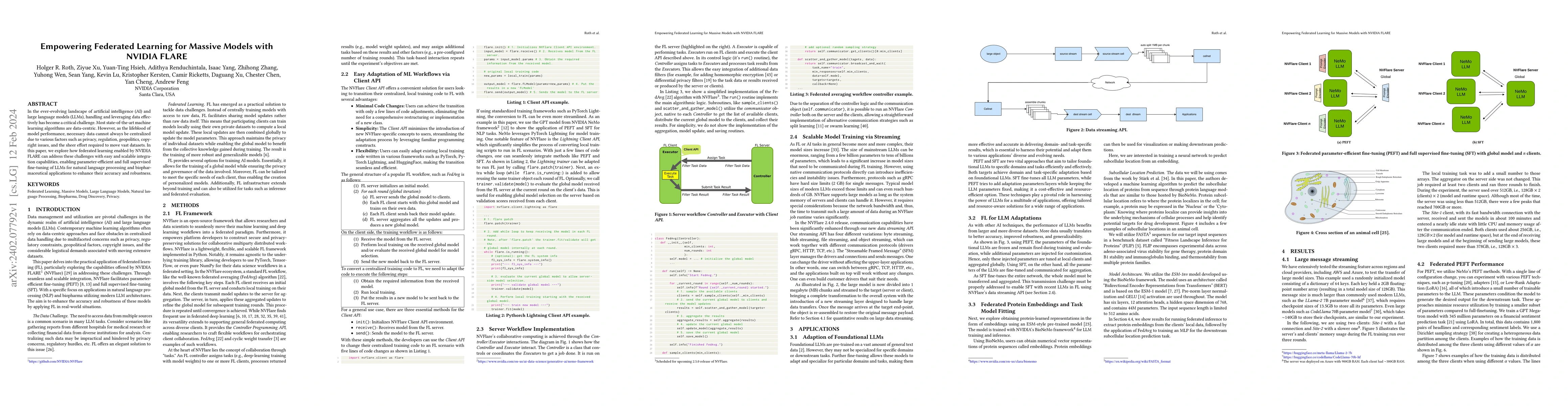 Thumbnail for Empowering Federated Learning for Massive Models with NVIDIA FLARE