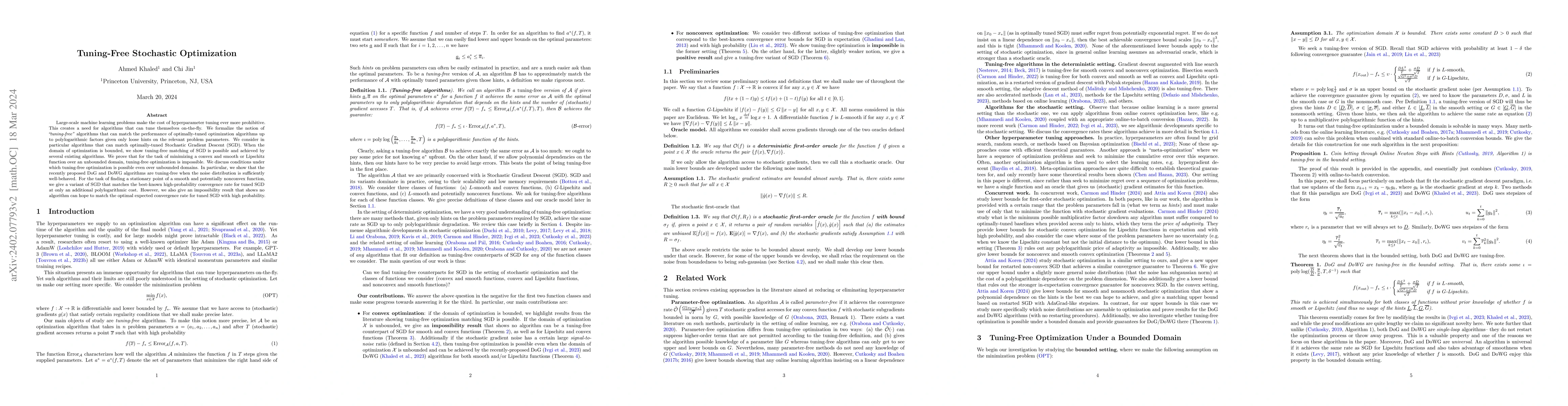 Thumbnail for Tuning-Free Stochastic Optimization