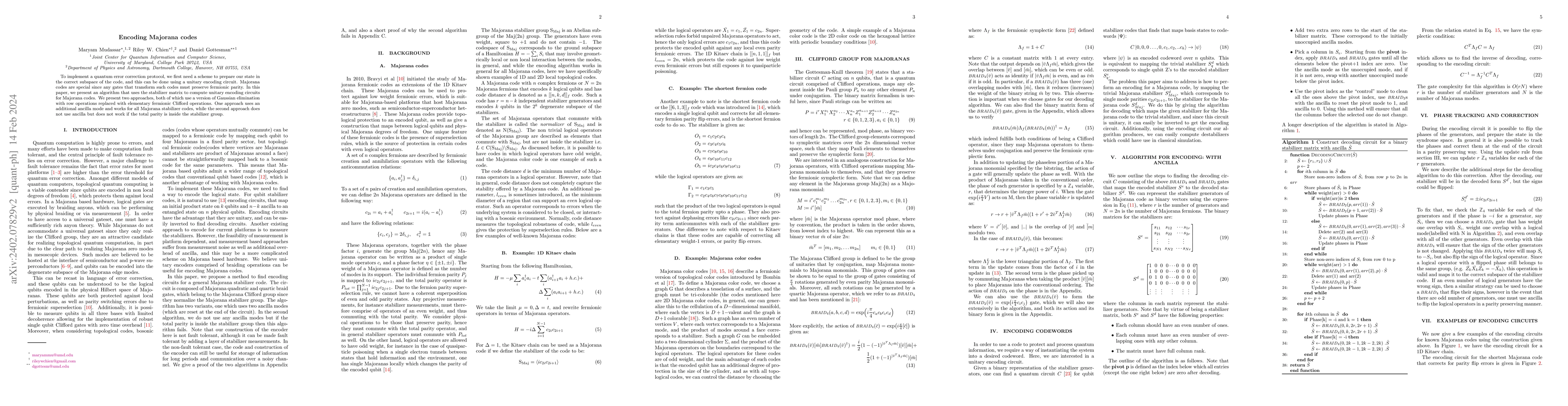 Thumbnail for Encoding Majorana codes