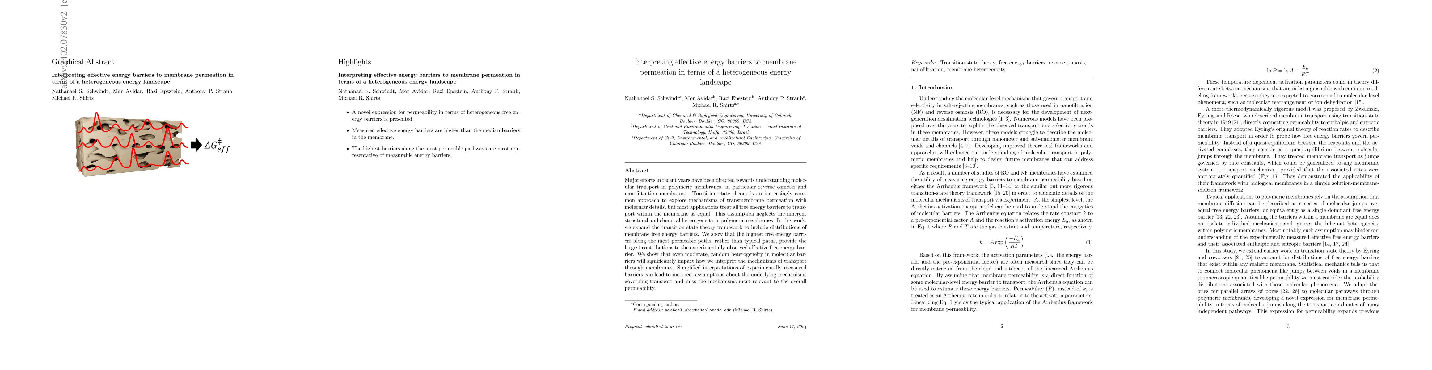 Thumbnail for Interpreting effective energy barriers to membrane permeation in terms
  of a heterogeneous energy landscape