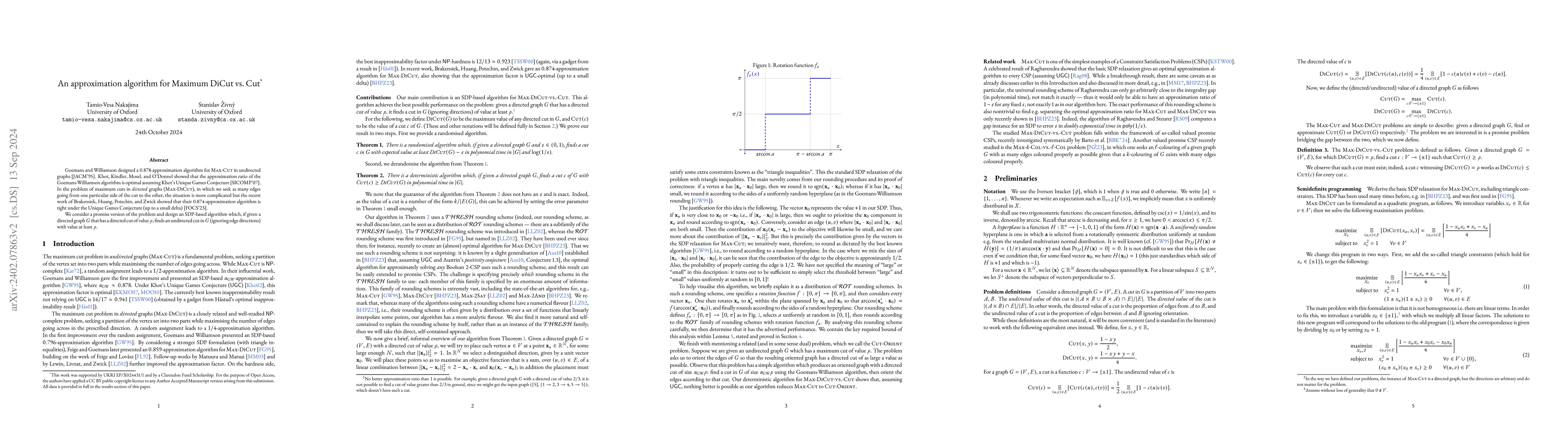 Thumbnail for An approximation algorithm for Maximum DiCut vs. Cut