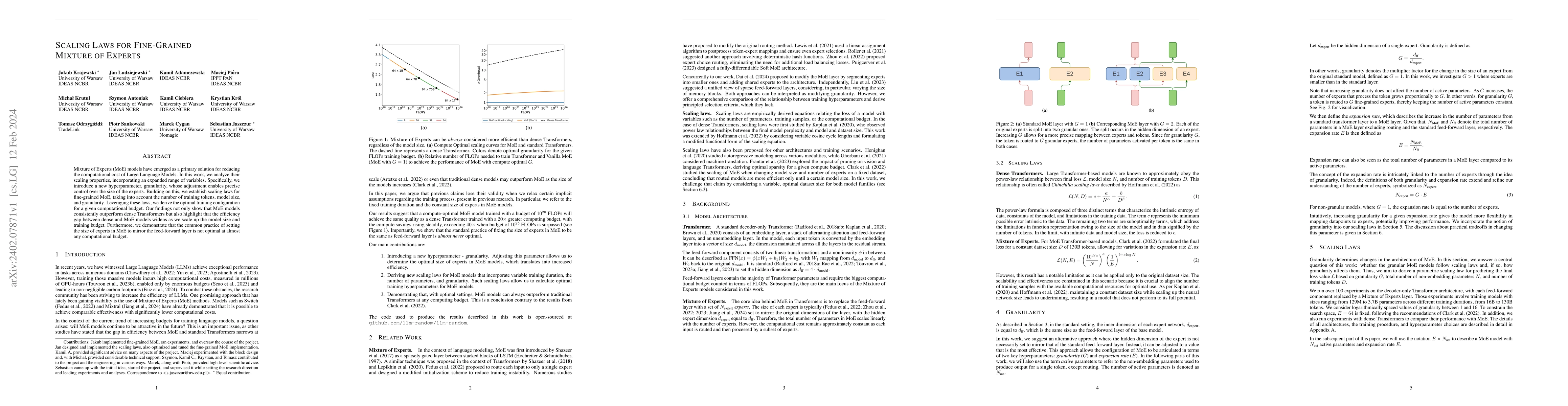Thumbnail for Scaling Laws for Fine-Grained Mixture of Experts