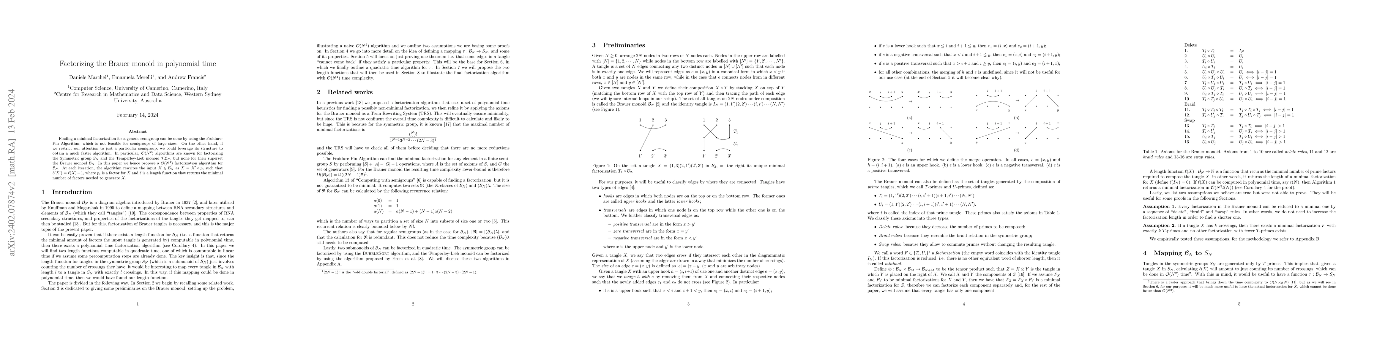 Thumbnail for Factorizing the Brauer monoid in polynomial time