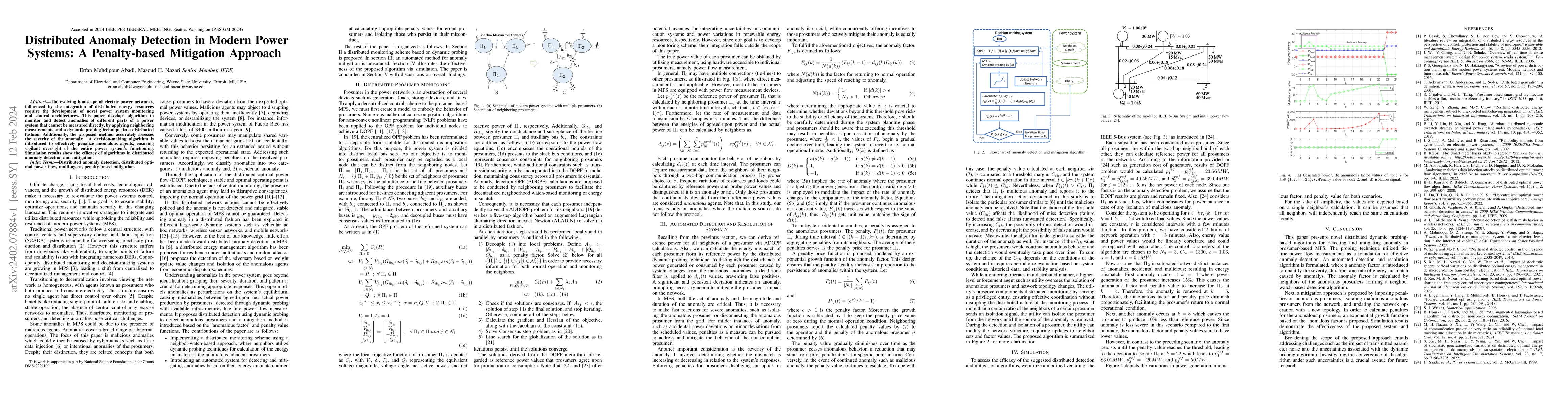 Thumbnail for Distributed Anomaly Detection in Modern Power Systems: A Penalty-based
  Mitigation Approach