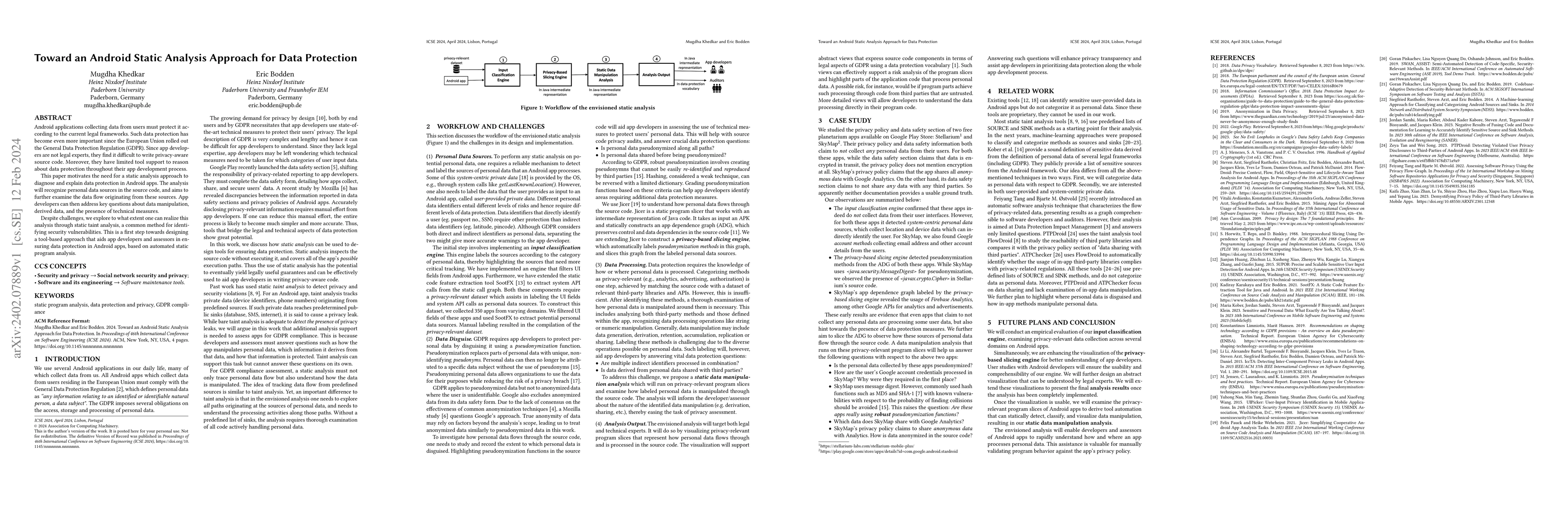 Thumbnail for Toward an Android Static Analysis Approach for Data Protection