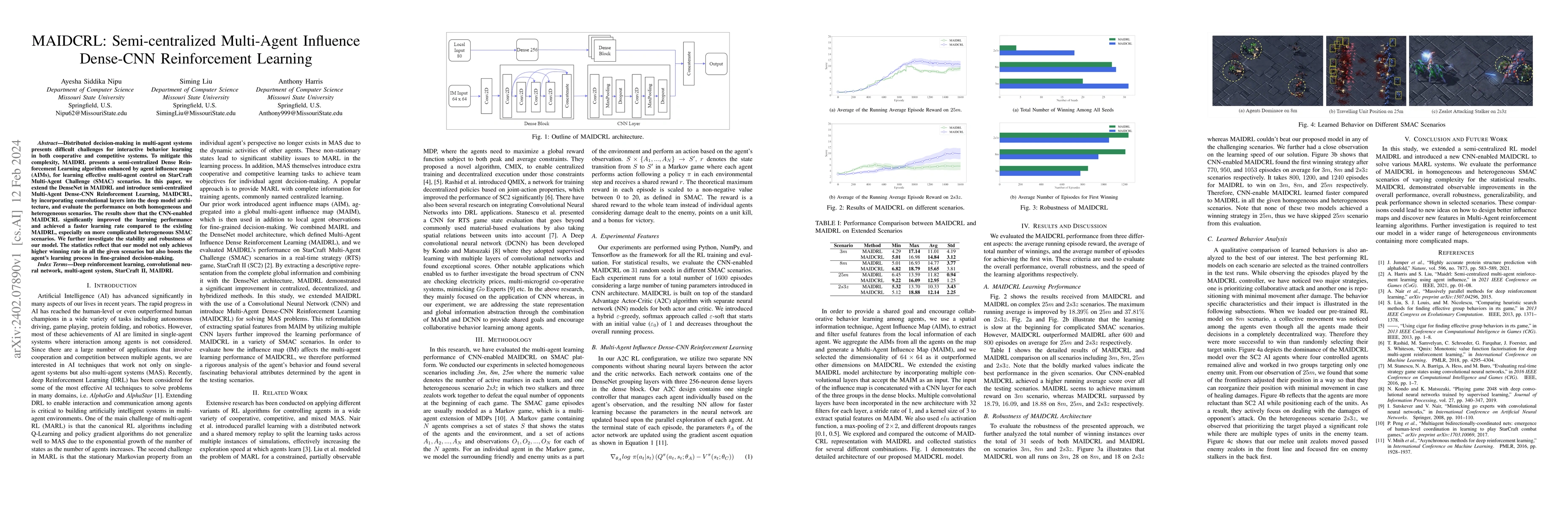 Thumbnail for MAIDCRL: Semi-centralized Multi-Agent Influence Dense-CNN Reinforcement
  Learning