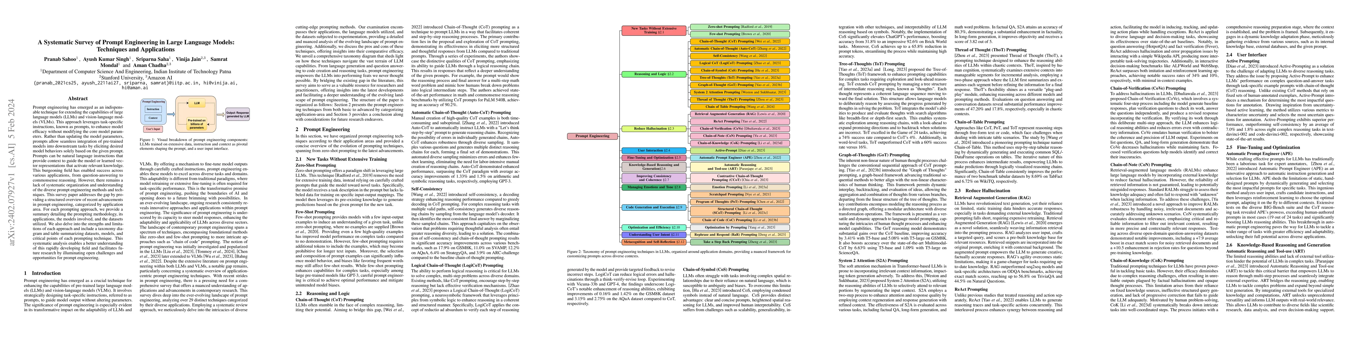 Thumbnail for A Systematic Survey of Prompt Engineering in Large Language Models:
  Techniques and Applications