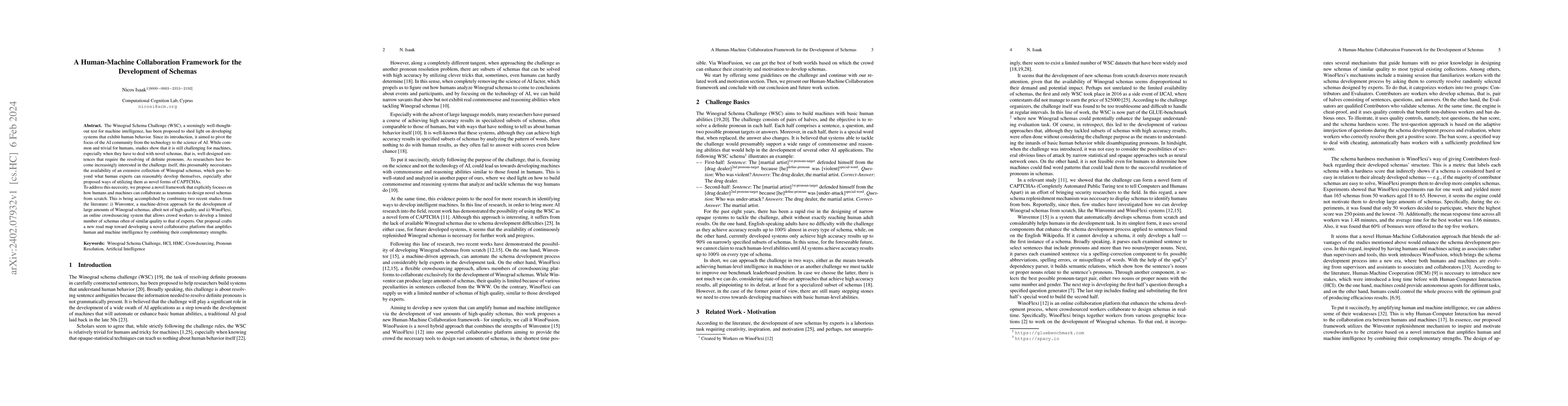 Thumbnail for A Human-Machine Collaboration Framework for the Development of Schemas