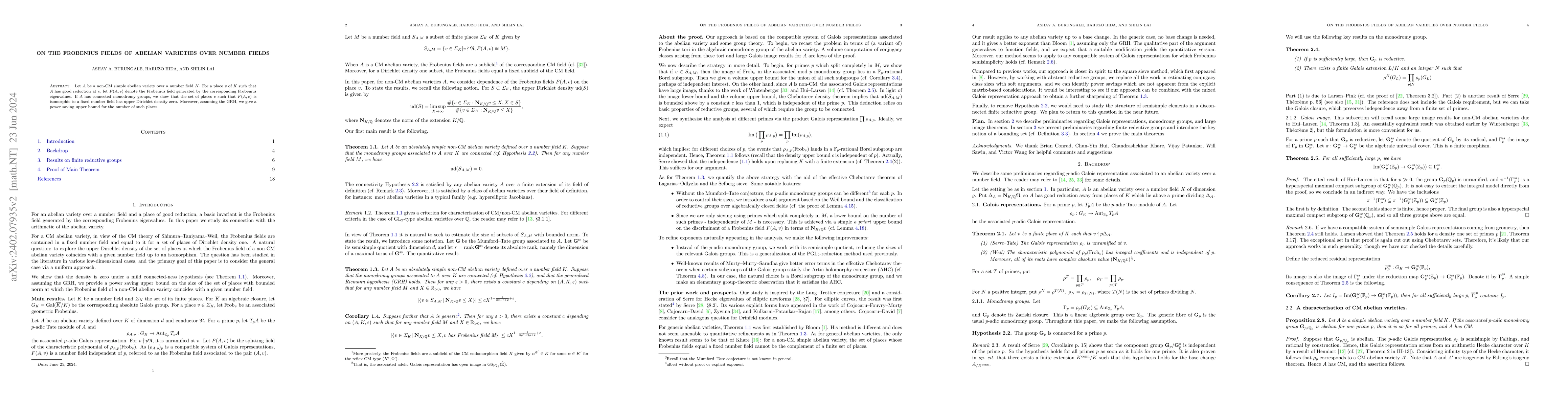 Thumbnail for On the Frobenius fields of abelian varieties over number fields