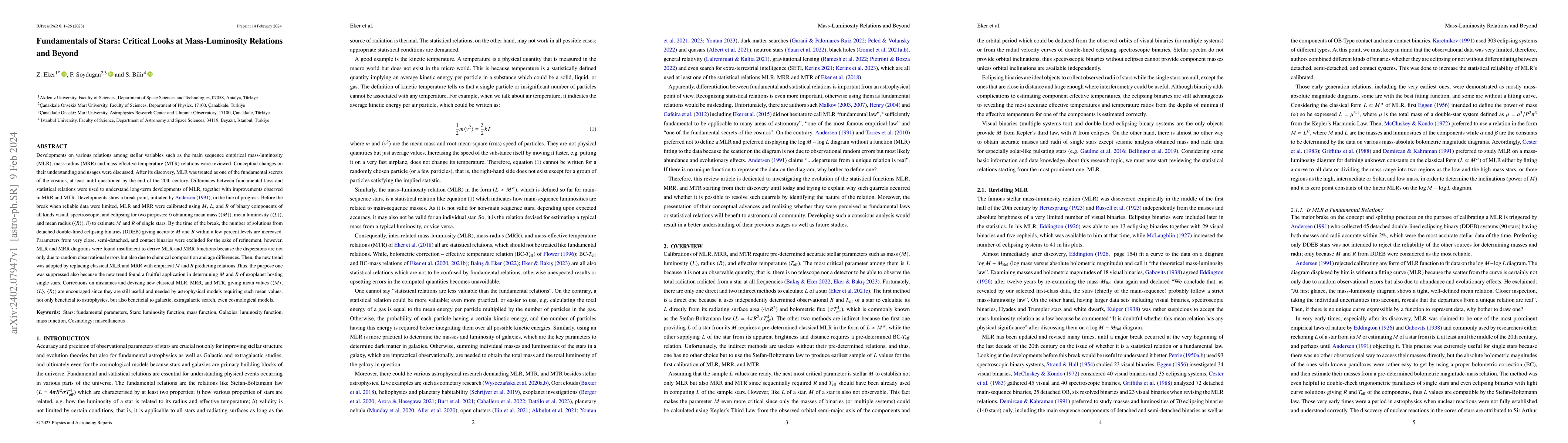 Thumbnail for Fundamentals of Stars: Critical Looks at Mass-Luminosity Relations and
  Beyond