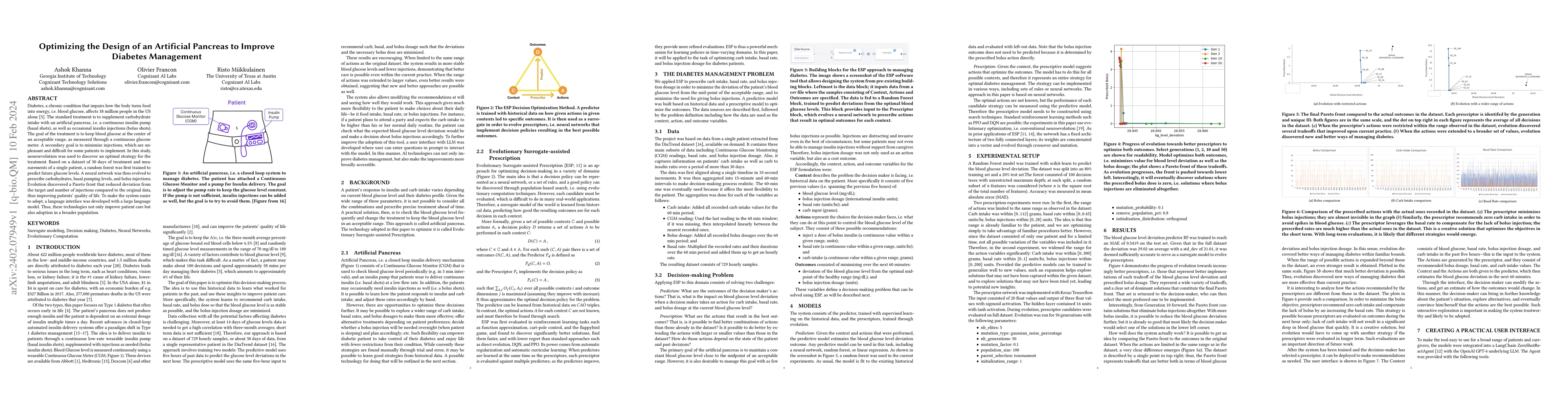 Thumbnail for Optimizing the Design of an Artificial Pancreas to Improve Diabetes
  Management