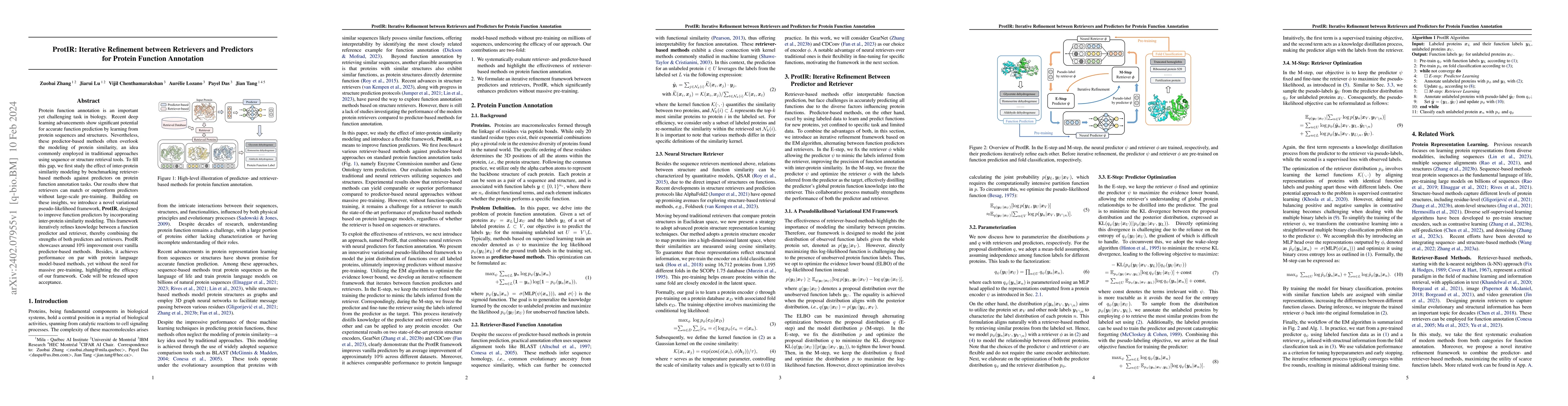 Thumbnail for ProtIR: Iterative Refinement between Retrievers and Predictors for
  Protein Function Annotation