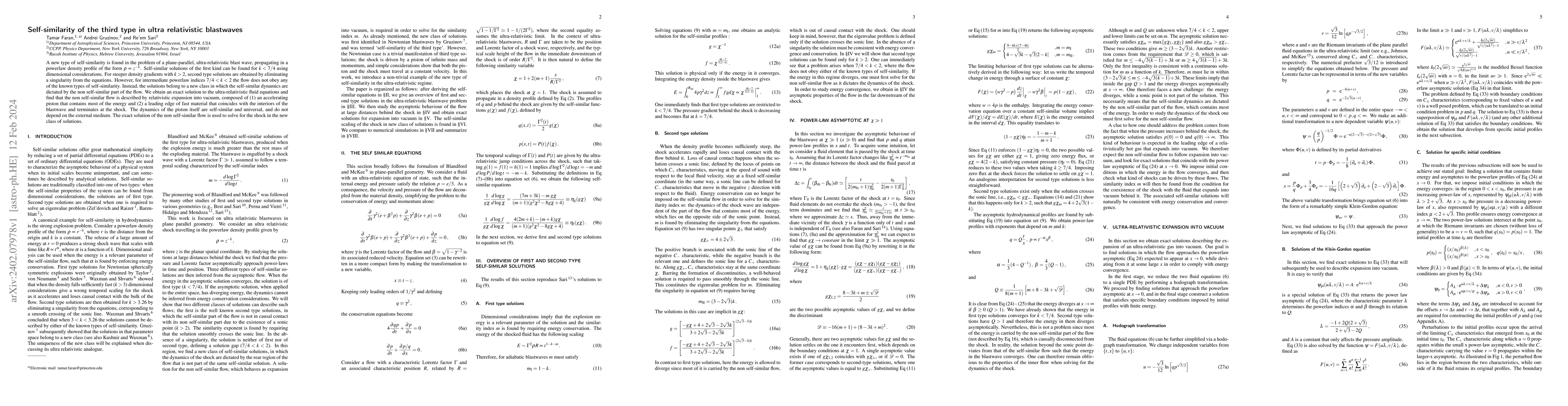 Thumbnail for Self-similarity of the third type in ultra relativistic blastwaves