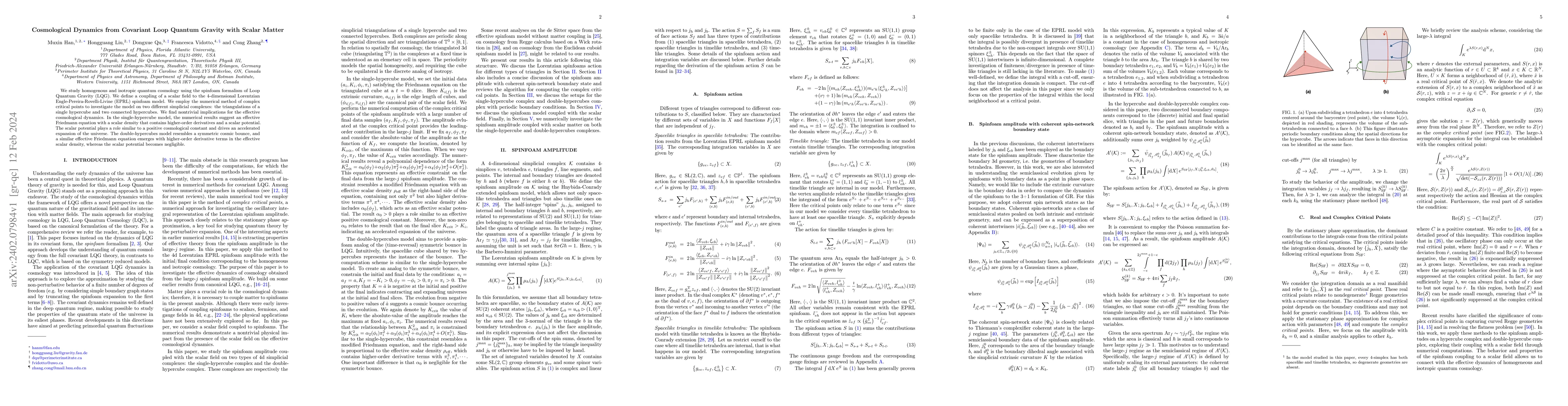 Thumbnail for Cosmological Dynamics from Covariant Loop Quantum Gravity with Scalar
  Matter