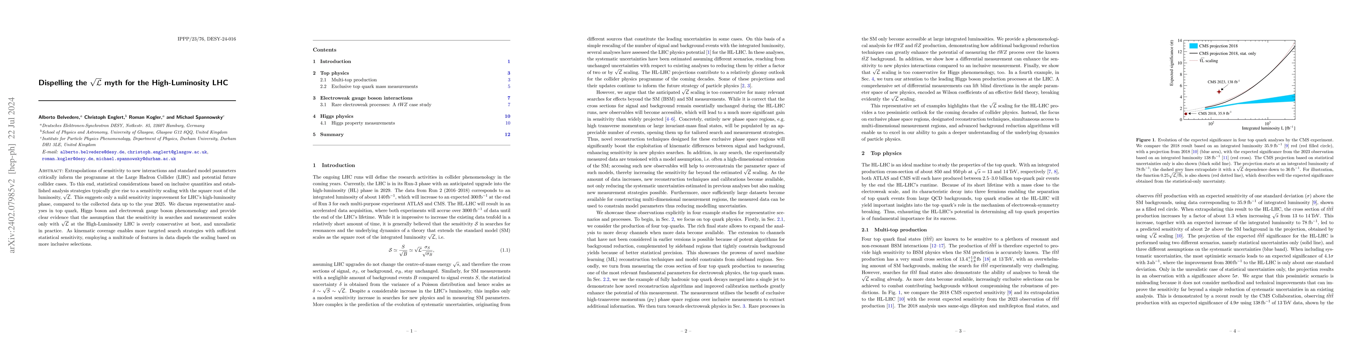 Thumbnail for Dispelling the $\sqrt{L}$ myth for the High-Luminosity LHC