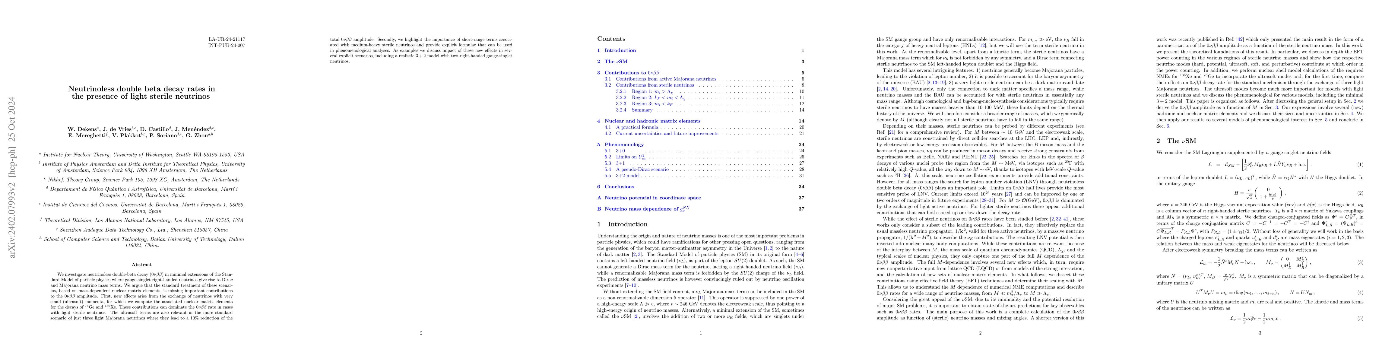 Thumbnail for Neutrinoless double beta decay rates in the presence of light sterile
  neutrinos