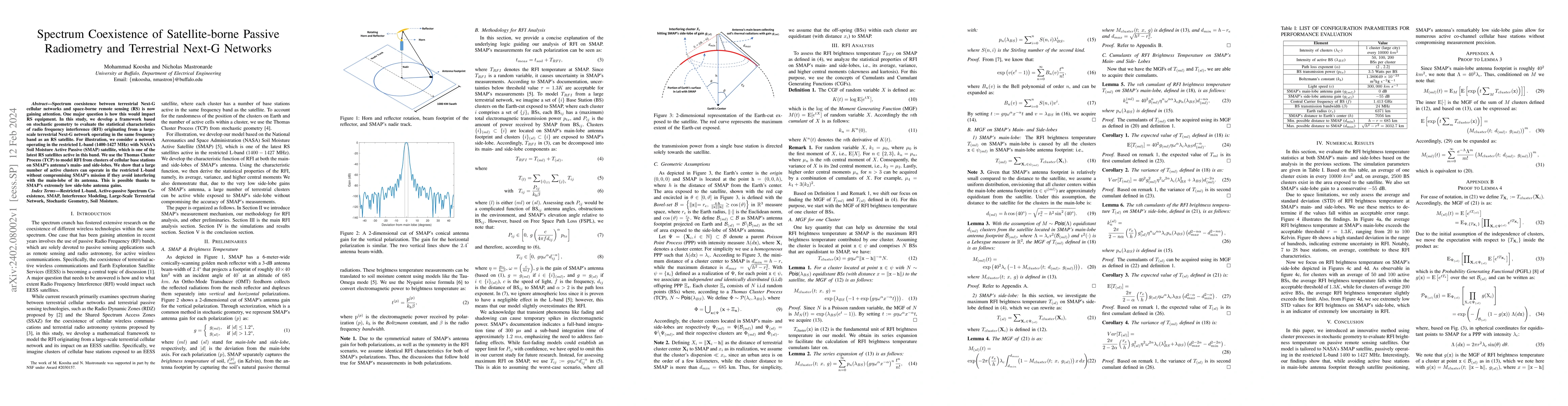 Thumbnail for Spectrum Coexistence of Satellite-borne Passive Radiometry and
  Terrestrial Next-G Networks