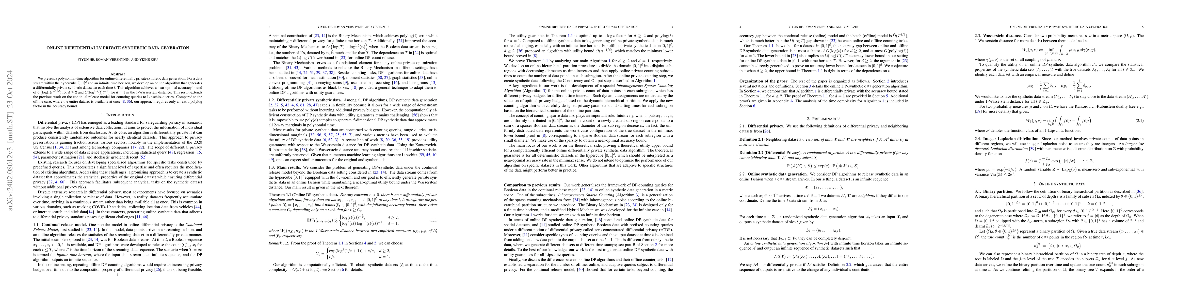 Thumbnail for Online Differentially Private Synthetic Data Generation