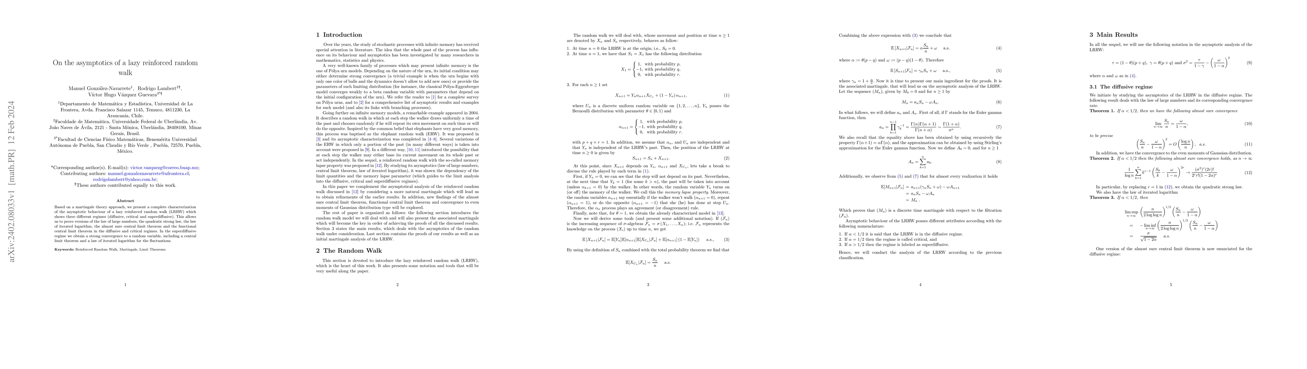 Thumbnail for On the asymptotics of a lazy reinforced random walk