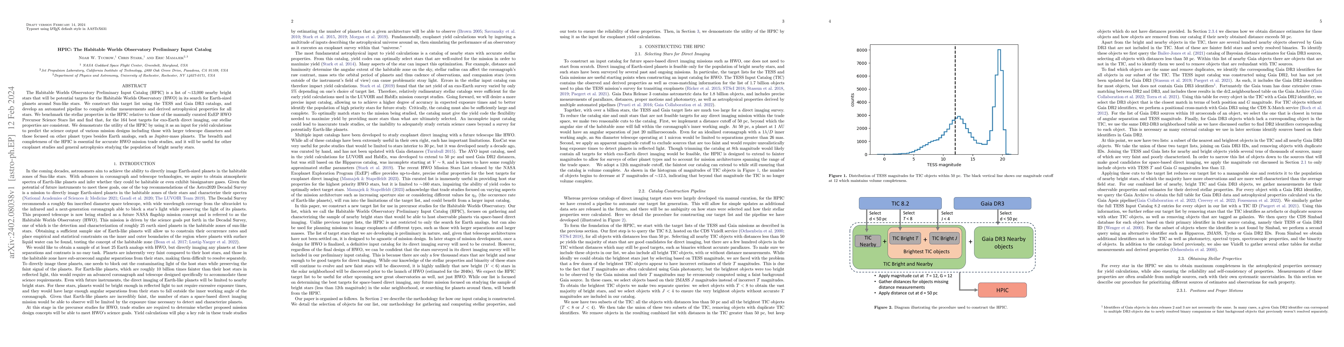 Thumbnail for HPIC: The Habitable Worlds Observatory Preliminary Input Catalog