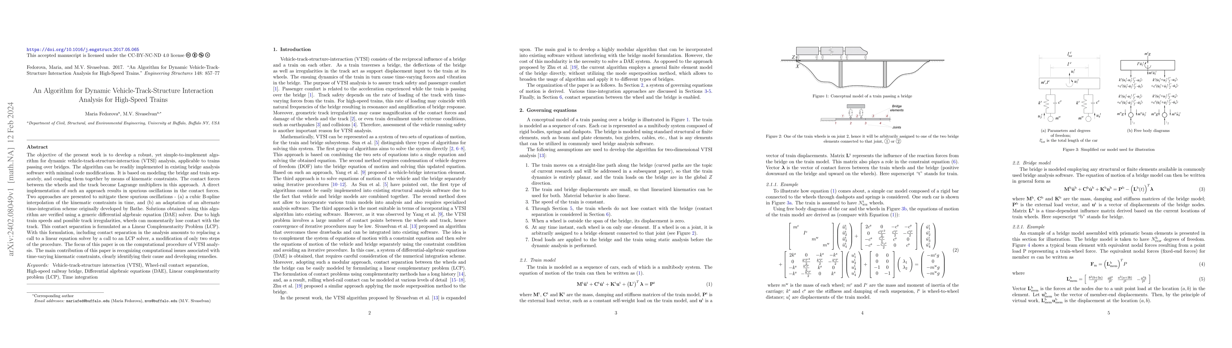 Thumbnail for An algorithm for dynamic vehicle-track-structure interaction analysis
  for high-speed trains
