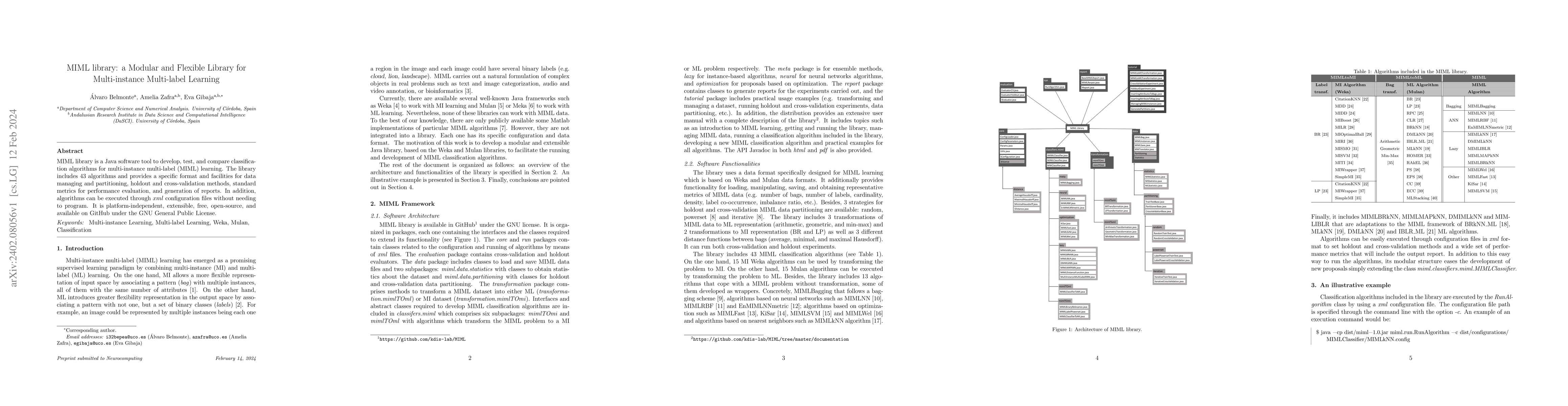 Thumbnail for MIML library: a Modular and Flexible Library for Multi-instance
  Multi-label Learning