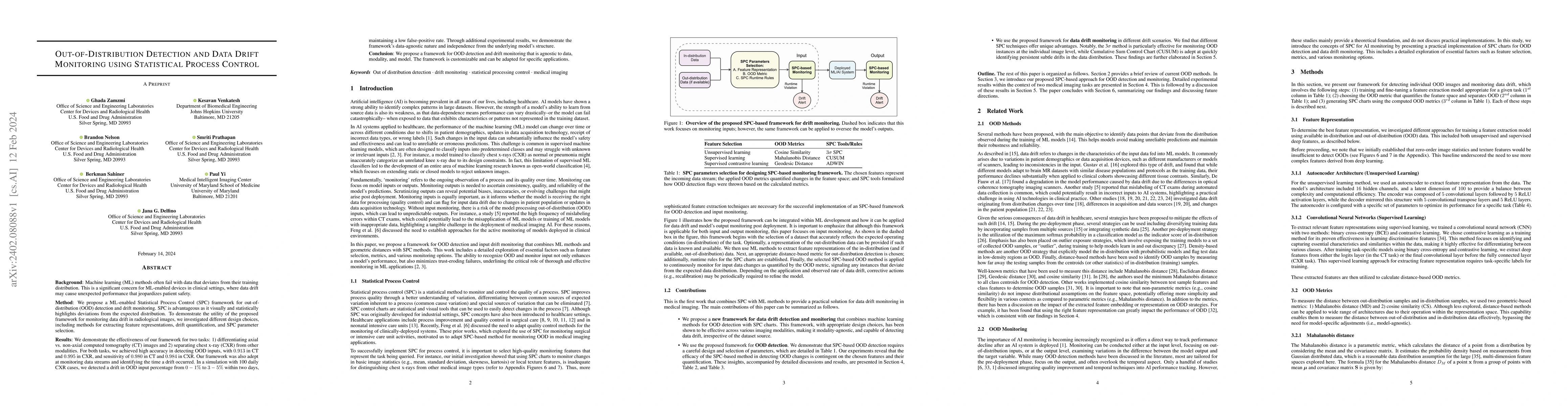 Thumbnail for Out-of-Distribution Detection and Data Drift Monitoring using
  Statistical Process Control