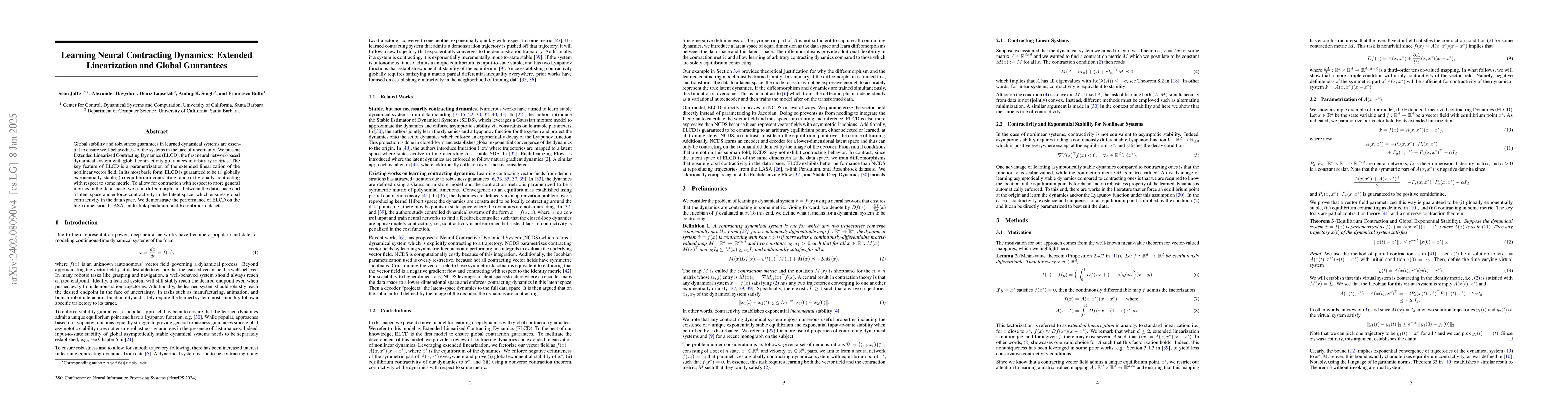 Thumbnail for Learning Neural Contracting Dynamics: Extended Linearization and Global
  Guarantees