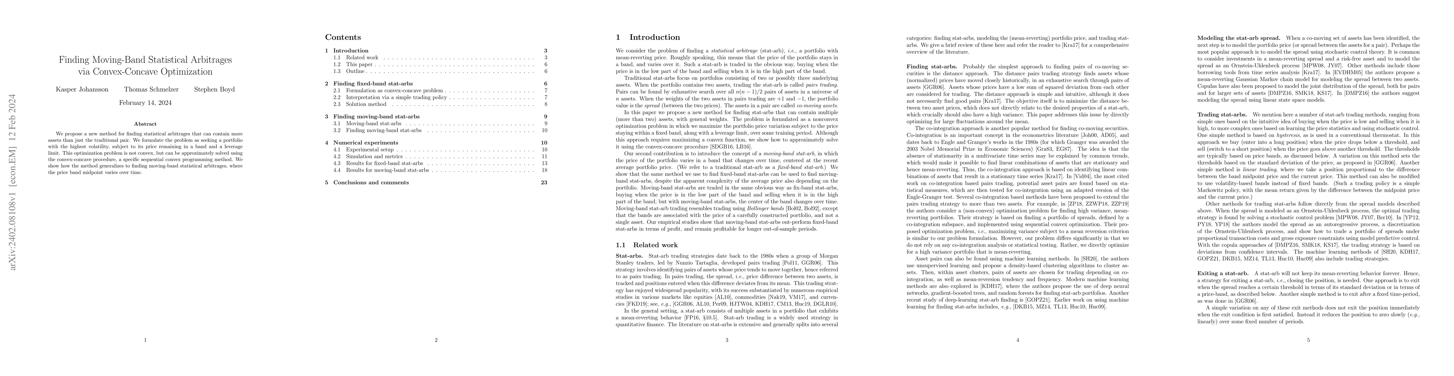 Thumbnail for Finding Moving-Band Statistical Arbitrages via Convex-Concave
  Optimization
