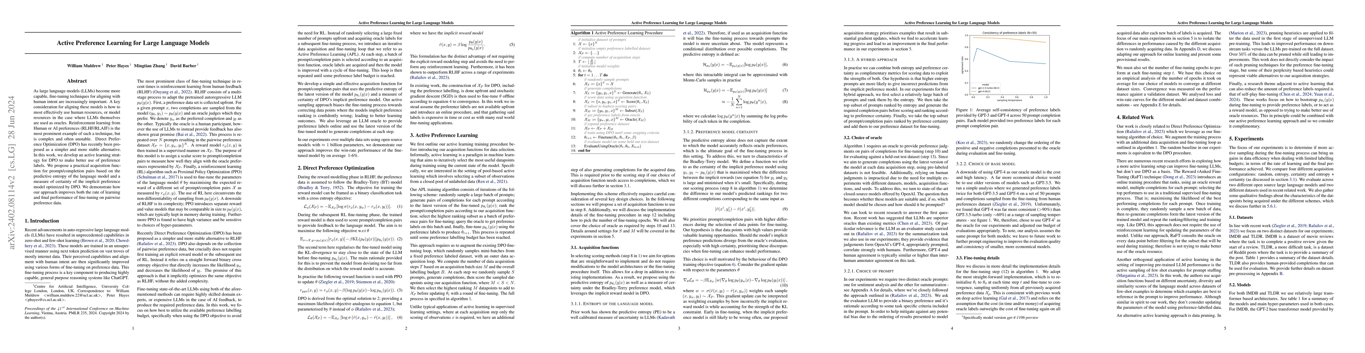 Thumbnail for Active Preference Learning for Large Language Models