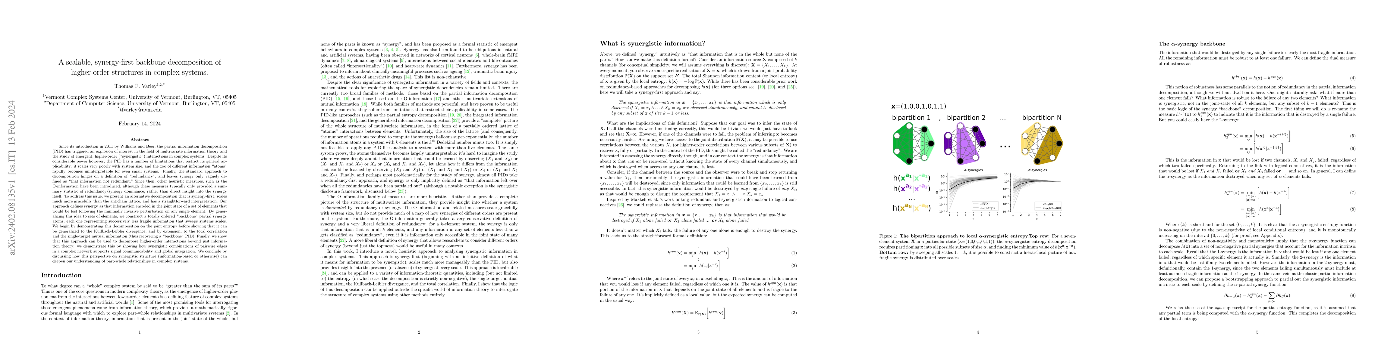 Thumbnail for A scalable, synergy-first backbone decomposition of higher-order
  structures in complex systems