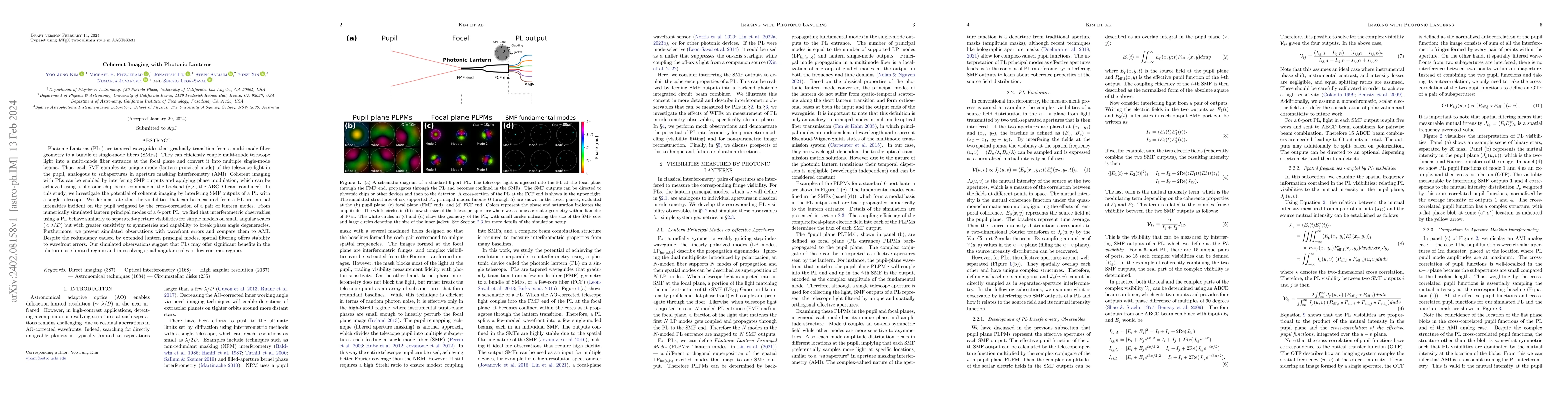 Thumbnail for Coherent Imaging with Photonic Lanterns