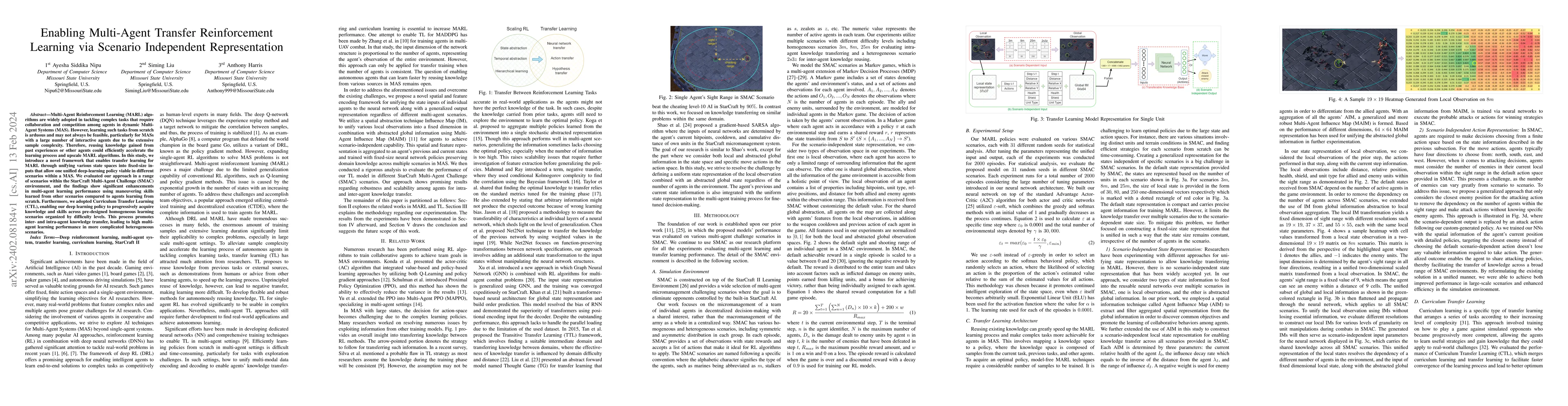 Thumbnail for Enabling Multi-Agent Transfer Reinforcement Learning via Scenario
  Independent Representation