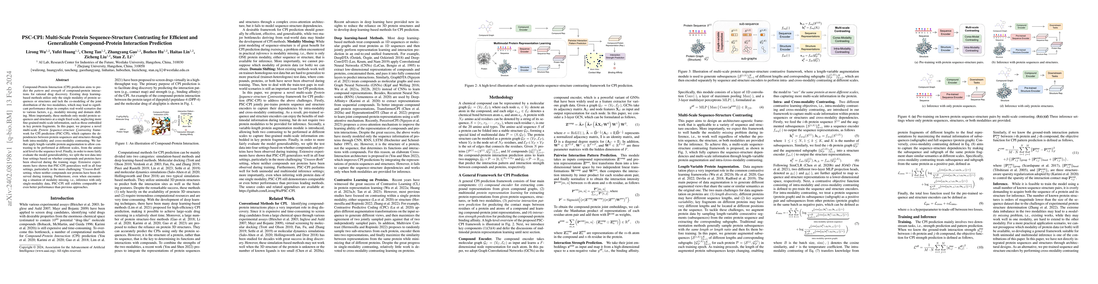 Thumbnail for PSC-CPI: Multi-Scale Protein Sequence-Structure Contrasting for
  Efficient and Generalizable Compound-Protein Interaction Prediction