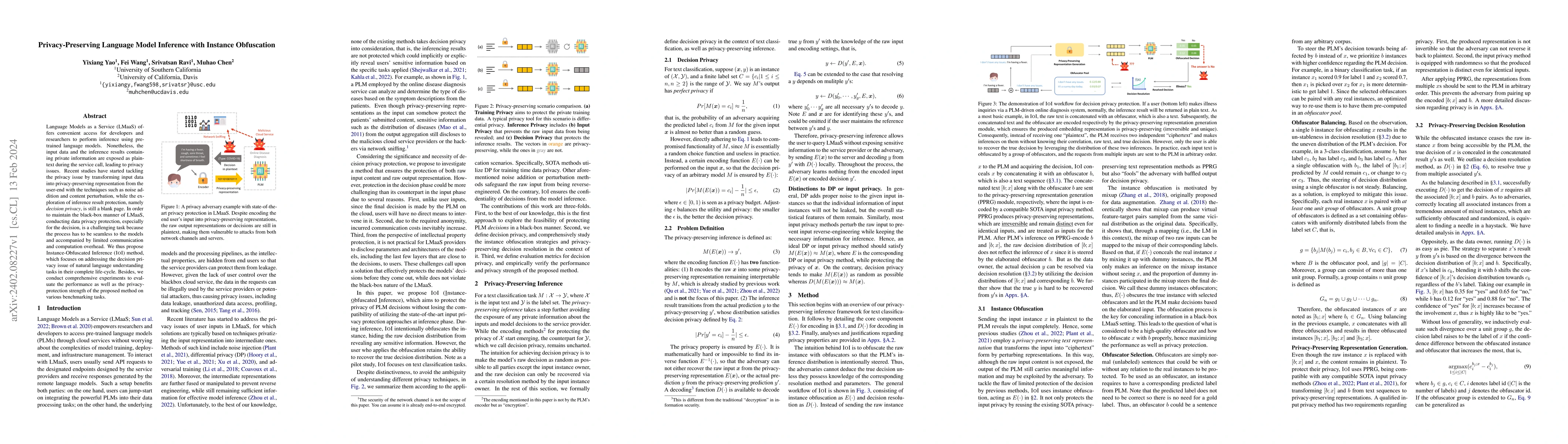 Thumbnail for Privacy-Preserving Language Model Inference with Instance Obfuscation