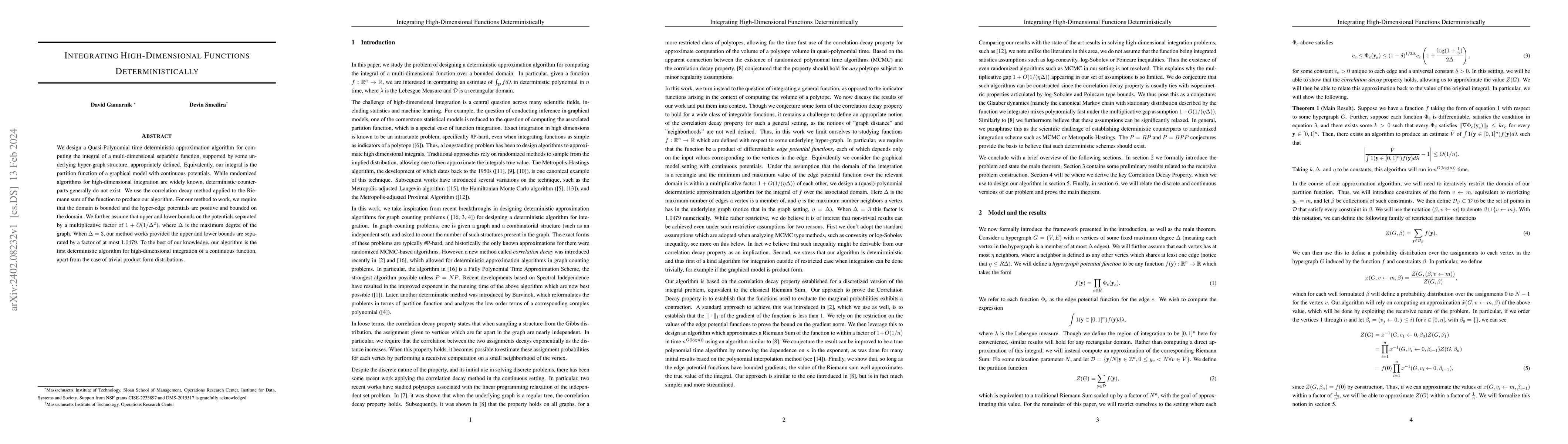 Thumbnail for Integrating High-Dimensional Functions Deterministically