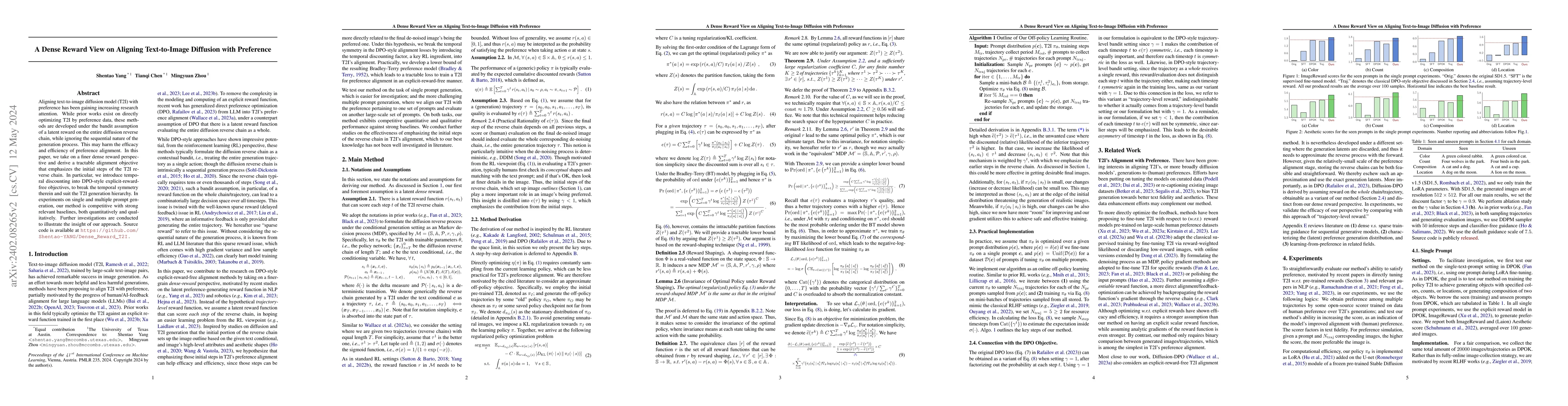 Thumbnail for A Dense Reward View on Aligning Text-to-Image Diffusion with Preference
