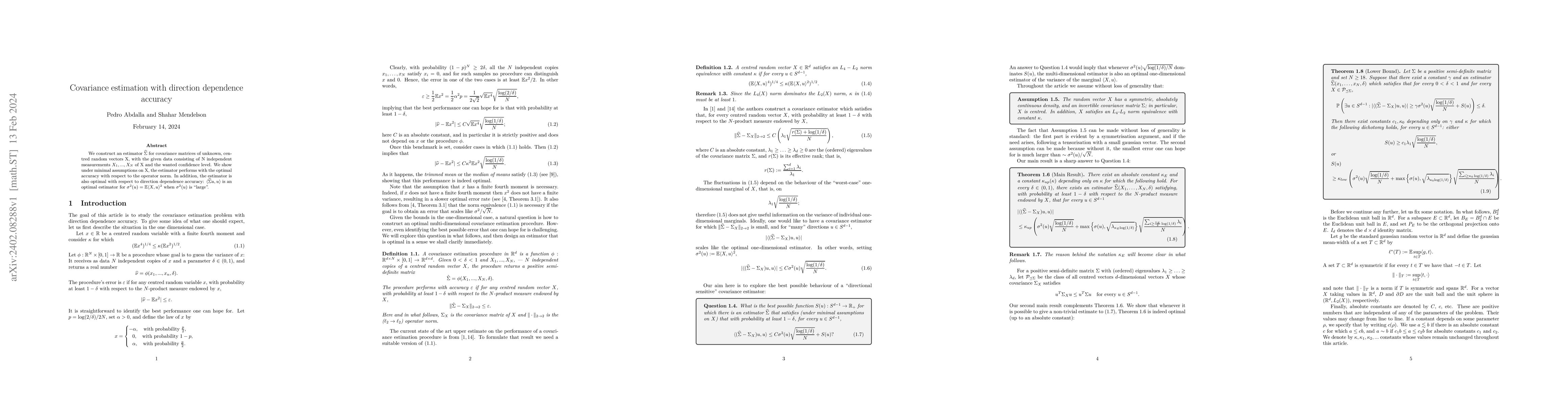 Thumbnail for Covariance estimation with direction dependence accuracy