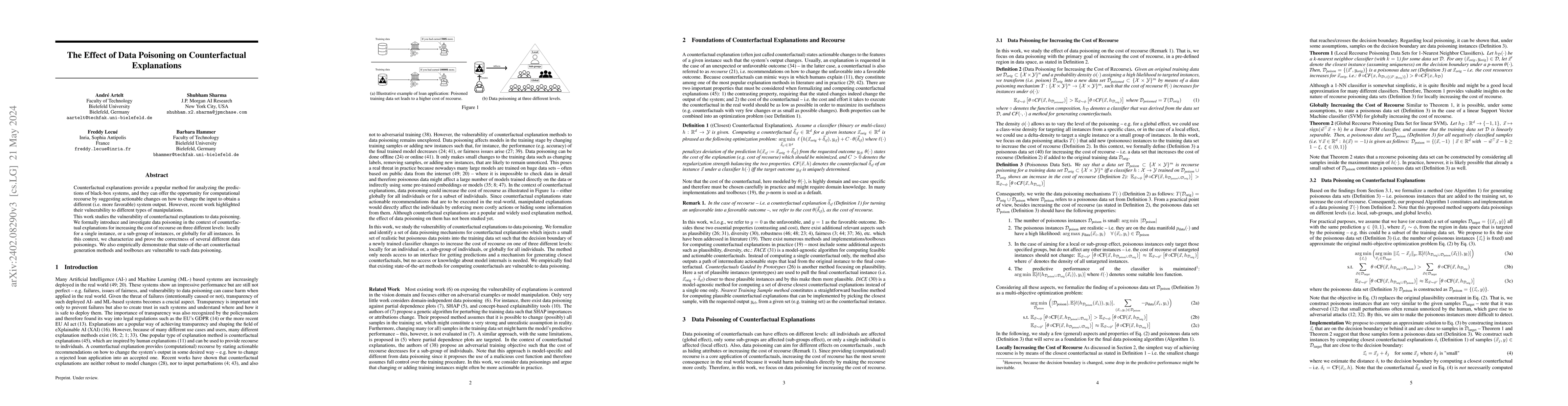 Thumbnail for The Effect of Data Poisoning on Counterfactual Explanations