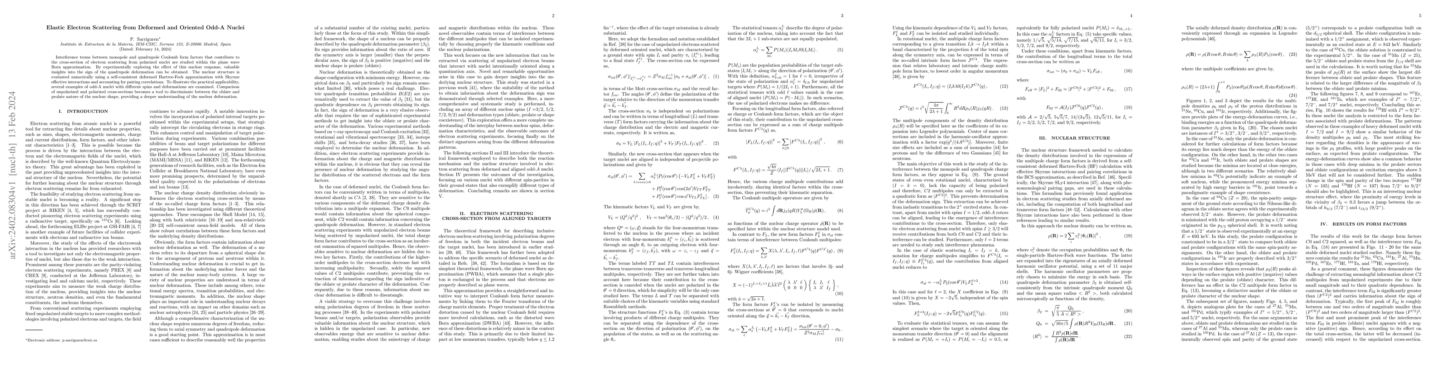 Thumbnail for Elastic Electron Scattering from Deformed and Oriented Odd-A Nuclei