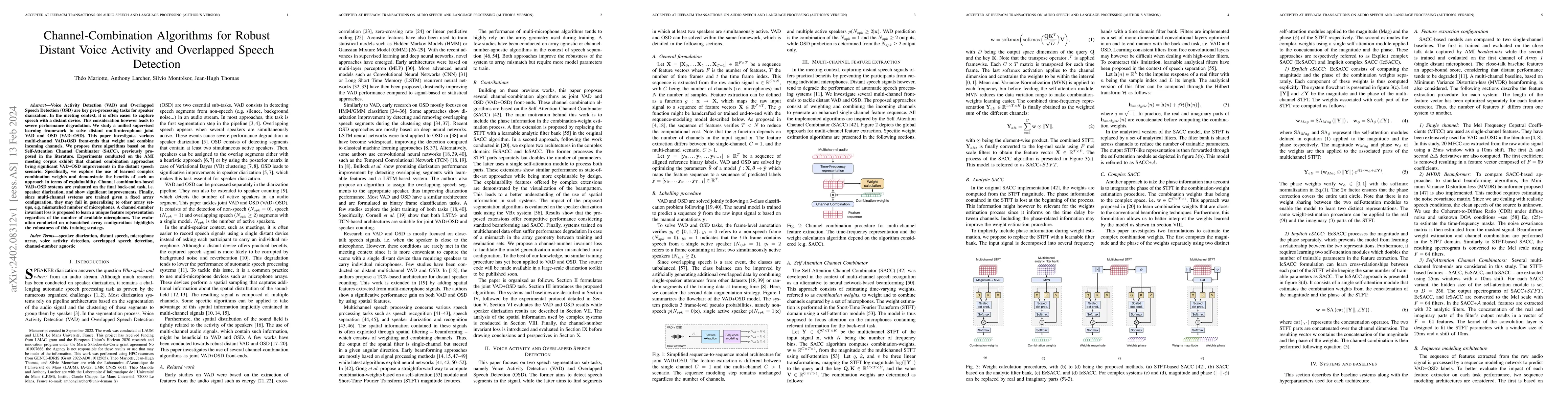 Thumbnail for Channel-Combination Algorithms for Robust Distant Voice Activity and
  Overlapped Speech Detection