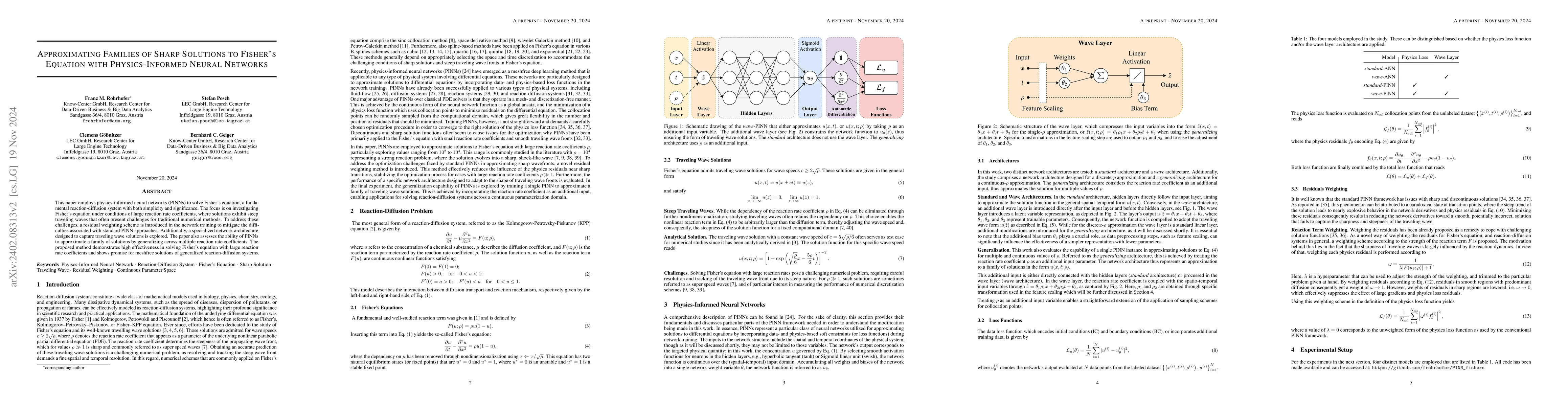 Thumbnail for Approximating Families of Sharp Solutions to Fisher's Equation with
  Physics-Informed Neural Networks