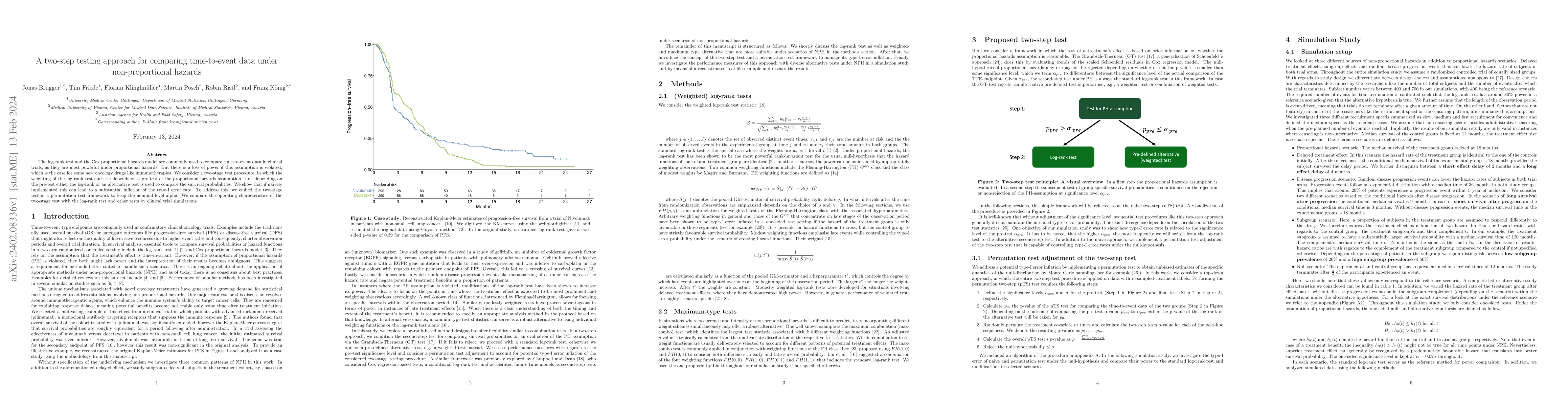 Thumbnail for A two-step approach for analyzing time to event data under
  non-proportional hazards