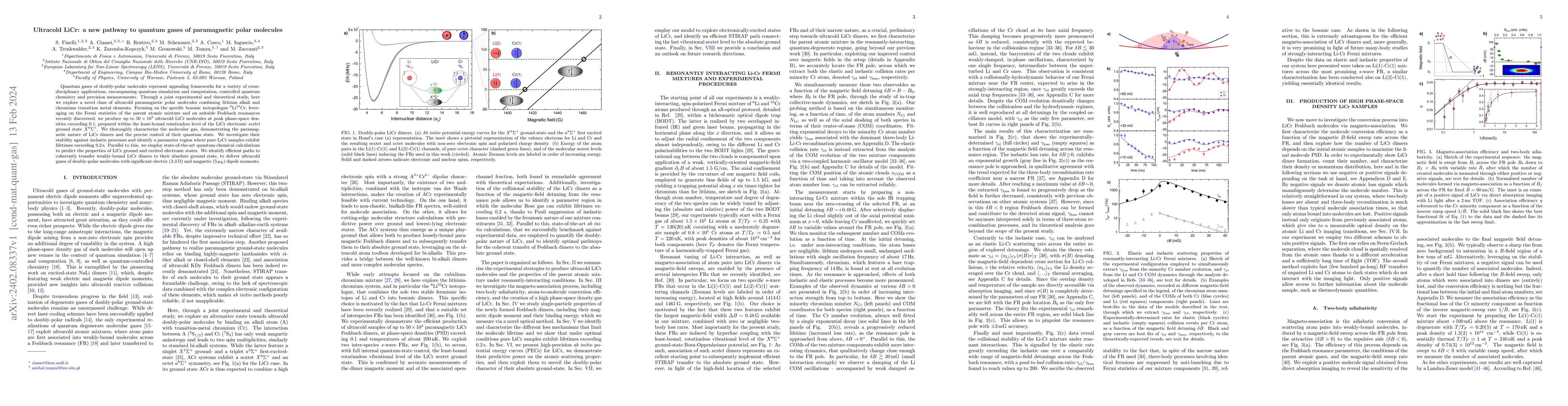 Thumbnail for Ultracold LiCr: a new pathway to quantum gases of paramagnetic polar
  molecules