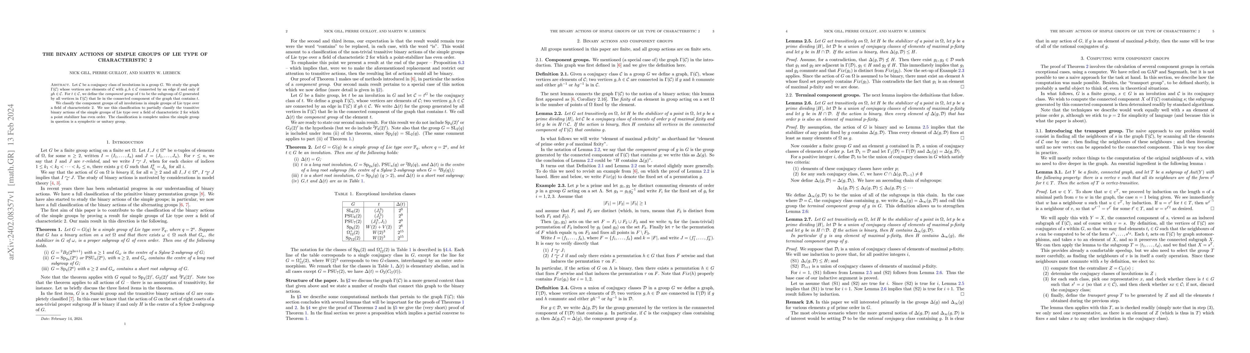 Thumbnail for The binary actions of simple groups of Lie type of characteristic 2