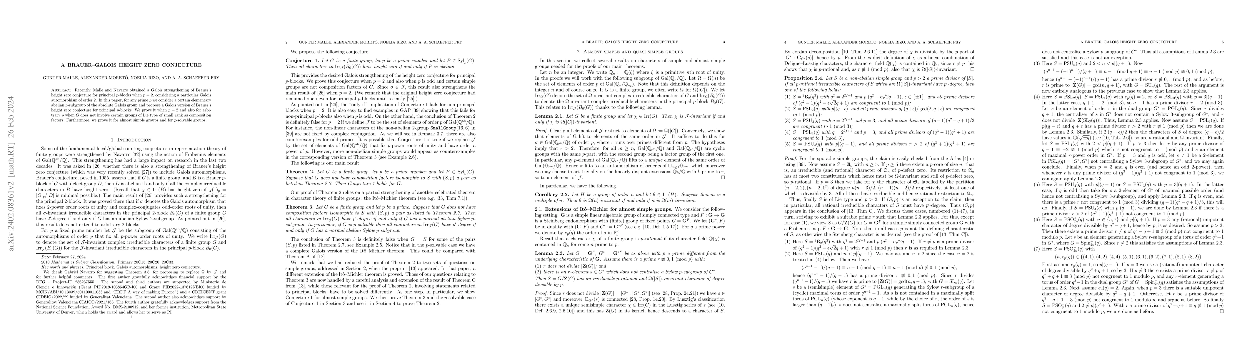 Thumbnail for A Brauer--Galois height zero conjecture
