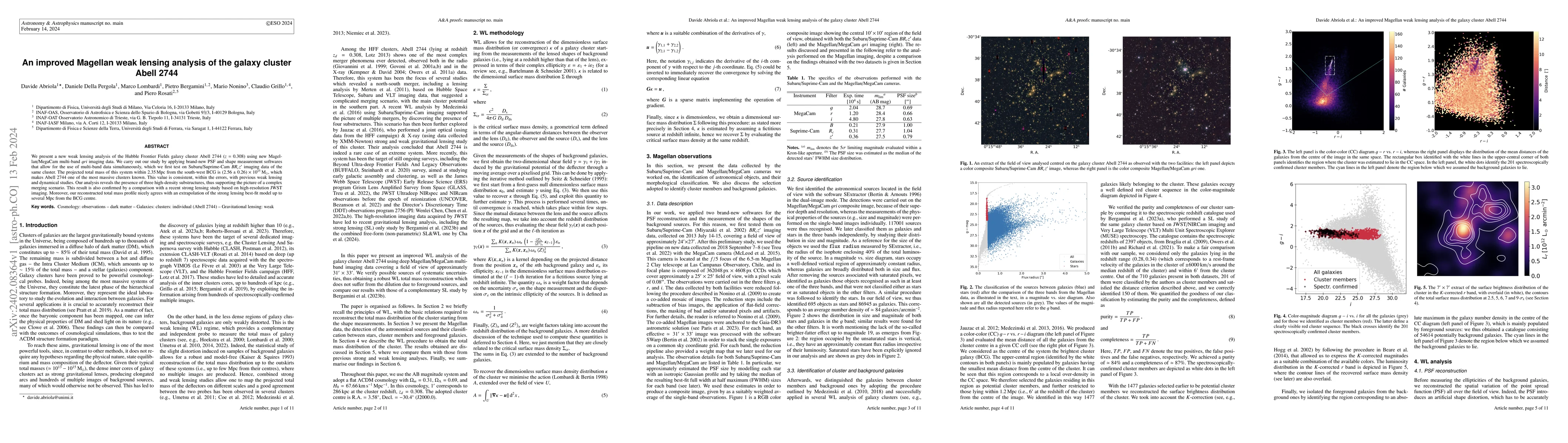 Thumbnail for An improved Magellan weak lensing analysis of the galaxy cluster Abell
  2744