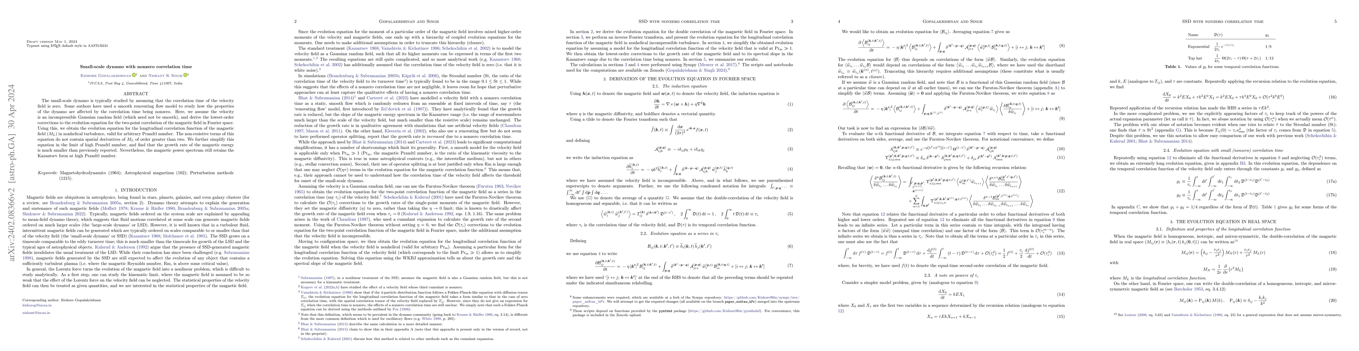Thumbnail for Small-scale dynamo with nonzero correlation time